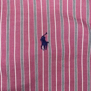 Ralph Lauren Shirt Mens Large Custom Pink White Stripe Oxford Button Down Casual